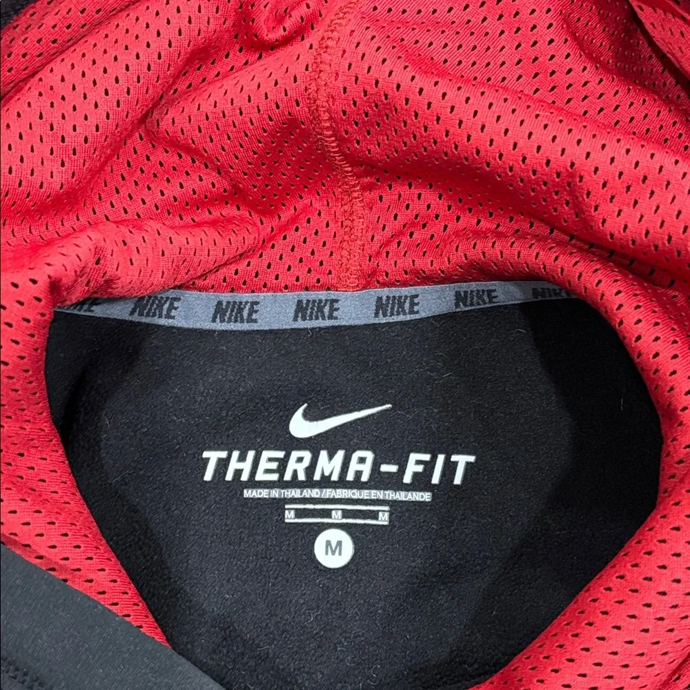 Nike Therma-FIT Black Red Pullover Fleece Hoodie Men’s M
